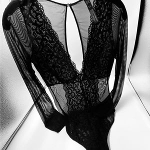 NEW Beautiful INC black lace camisole bodysuit,sexy&feminine, alone/unde…